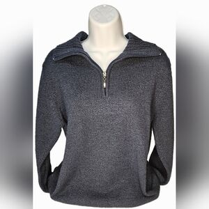 Women's Carolyn Taylor 1/4 Zip Sweater Blue Size L